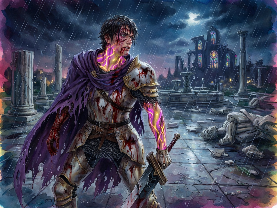 A battered hero still standing in the rain