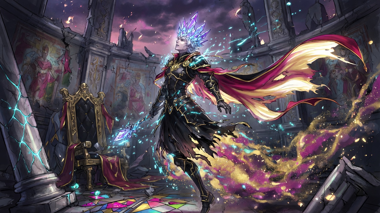 A villain dissolving into light as they escape